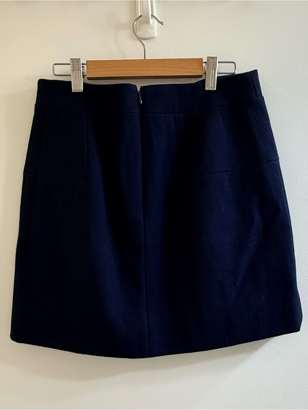 J.Crew Navy Blue Wool Blend Tailored Mini Skirt - Size 2 - Picture 4 of 10